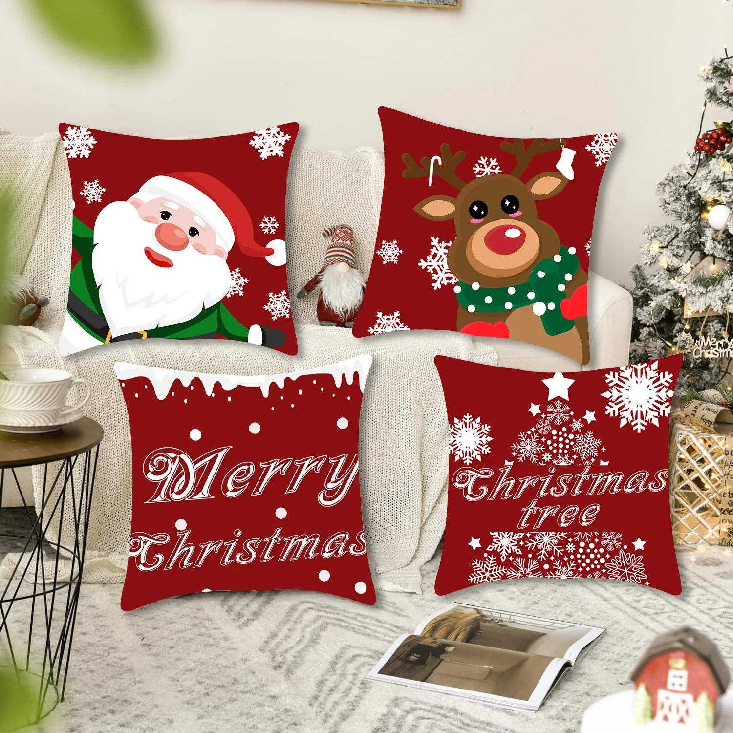 Santa Christmas Pillow Cover